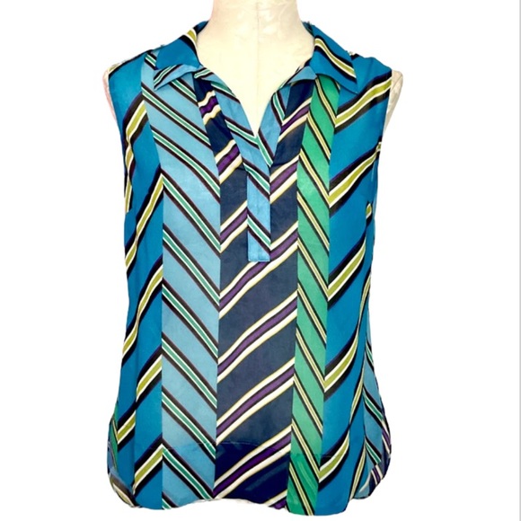 CAbi Chevron Ascot Top Semi Sheer Style 3780, Size XS - Picture 3 of 4